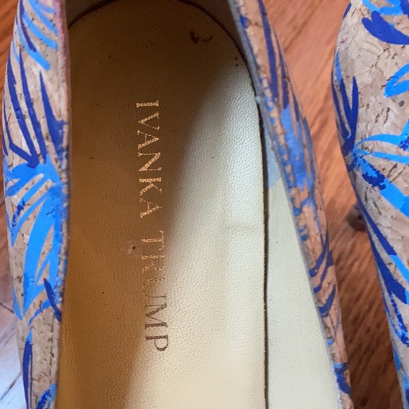 Blue pattern cork material heels - Picture 5 of 5